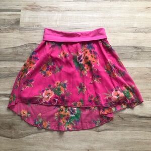 Aeropostale Pink Floral Skater Skirt